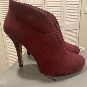Burgundy Platform Booties